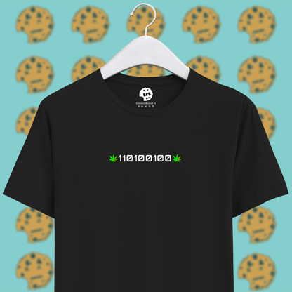 420 in binary marijuana leaf unisex black t-shirt