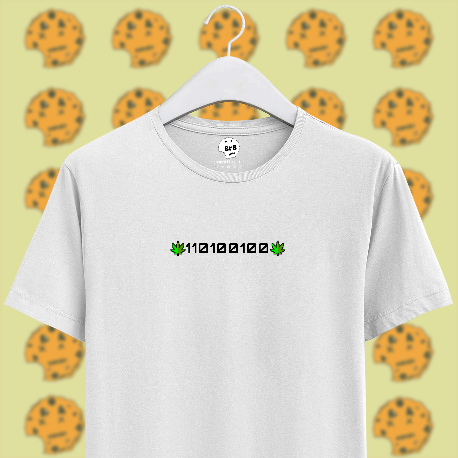 420 in binary marijuana leaf unisex white t-shirt