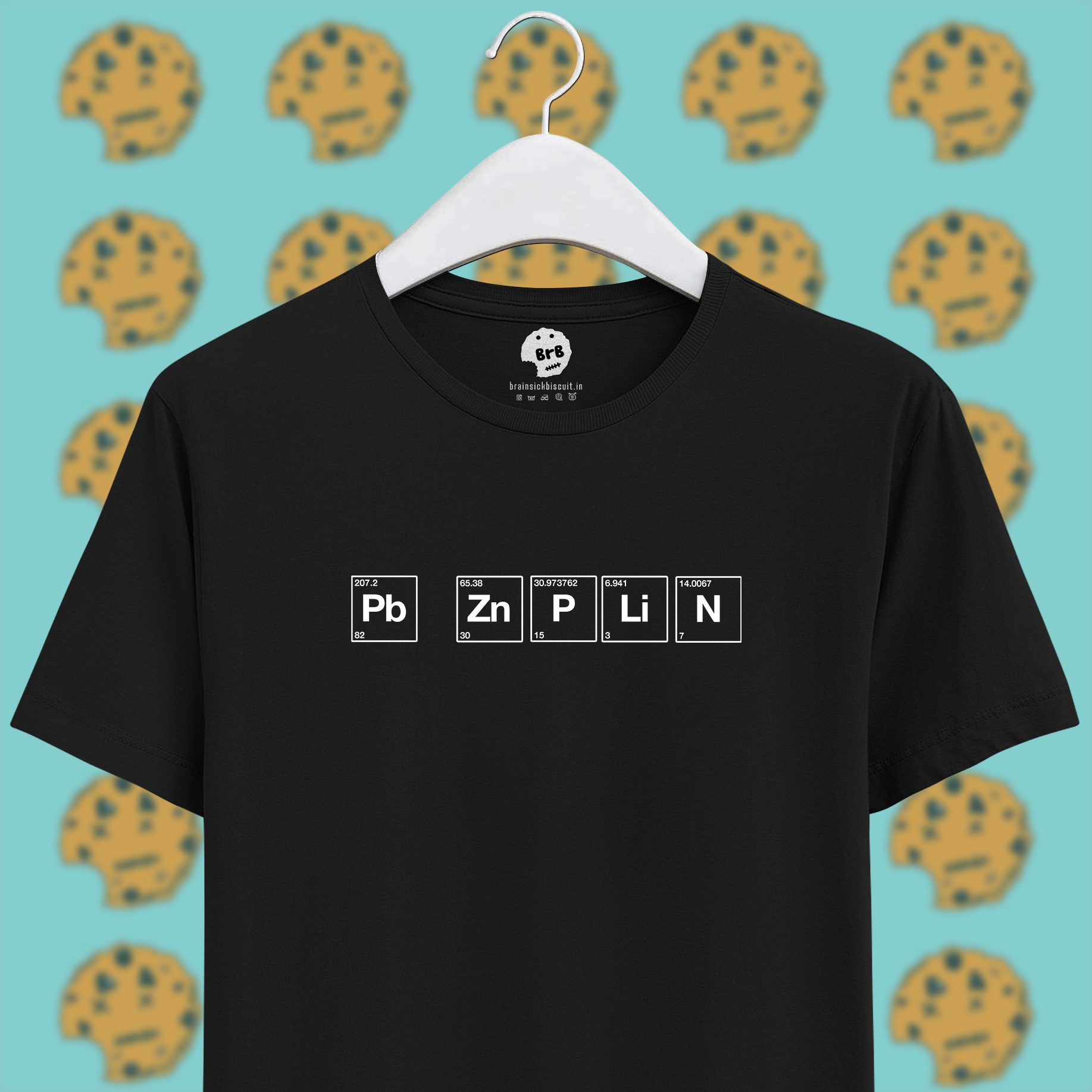 black periodic table elements lead pun led zeppelin unisex t-shirt.