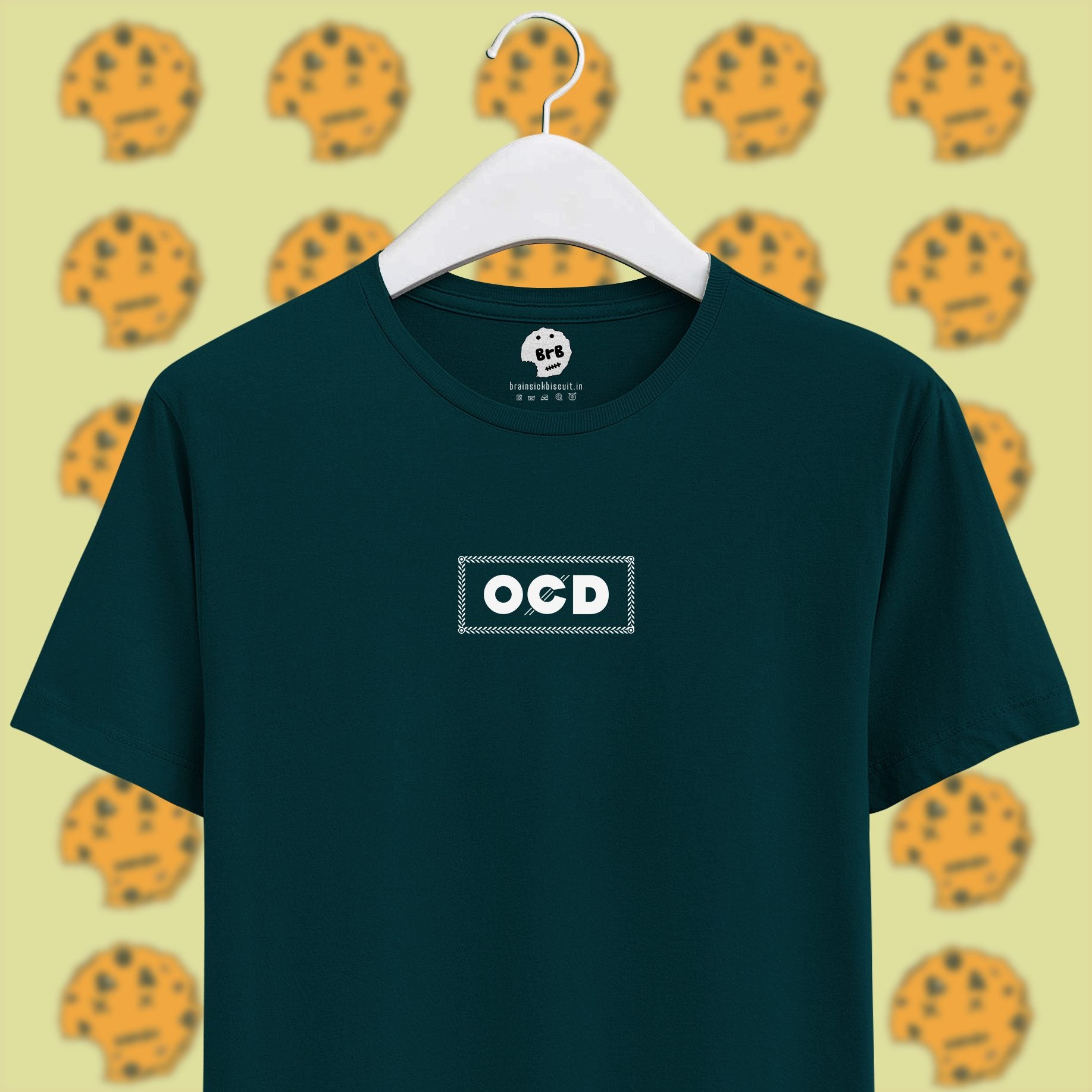 ocd ocb pun rolling paper joke on half sleeves tshirt blue