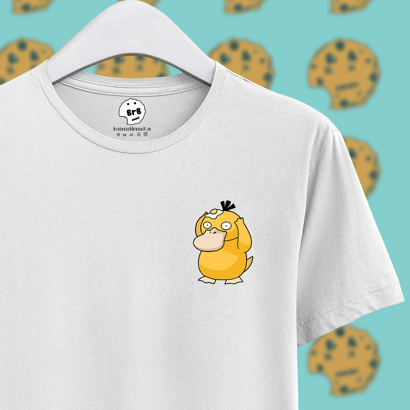 psyduck with omlette on head on white unisex half sleeves t-shirt