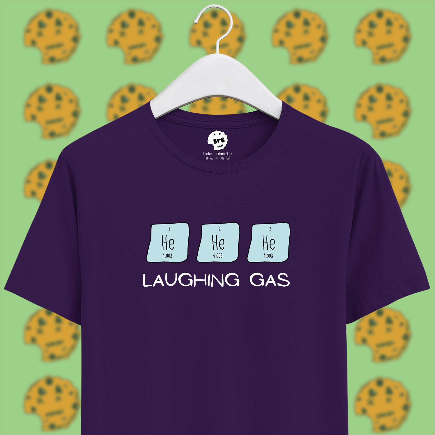 Laughing gas helium joke pun on purple unisex half sleeves unisex cotton t-shirt.