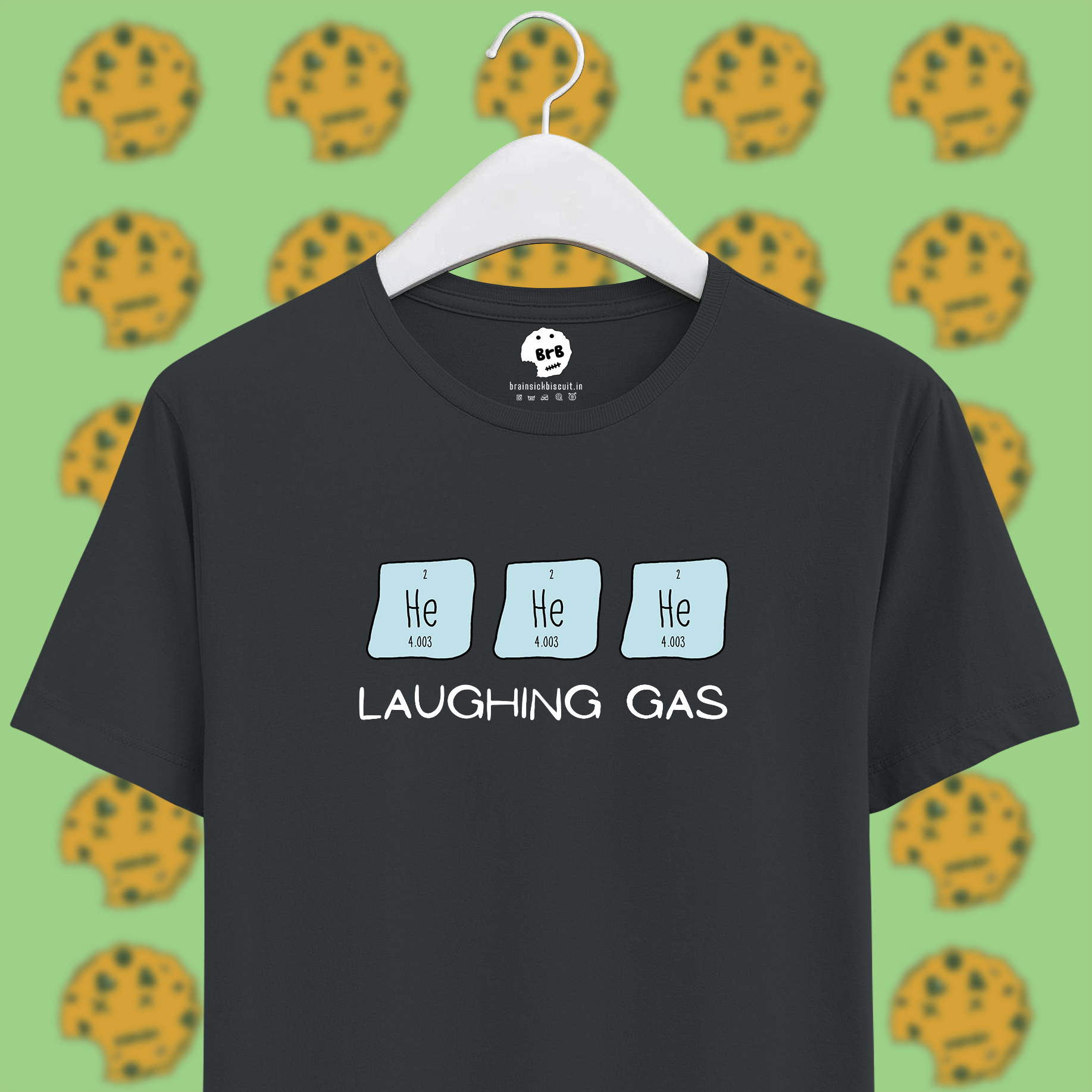 Laughing gas helium joke pun on steel grey unisex half sleeves unisex cotton t-shirt.