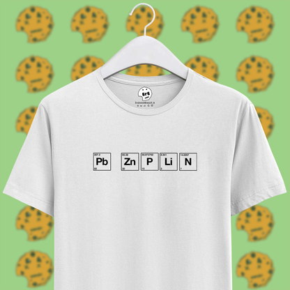 white periodic table elements lead pun led zeppelin unisex t-shirt.